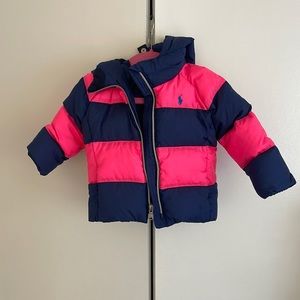 Polo Ralph Lauren striped puffer coat size 12 months